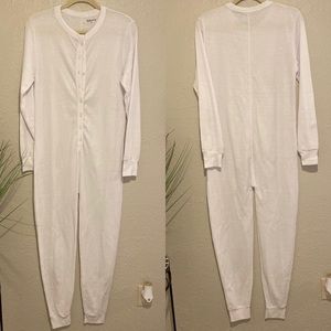 Thermal onsie button up pajamas